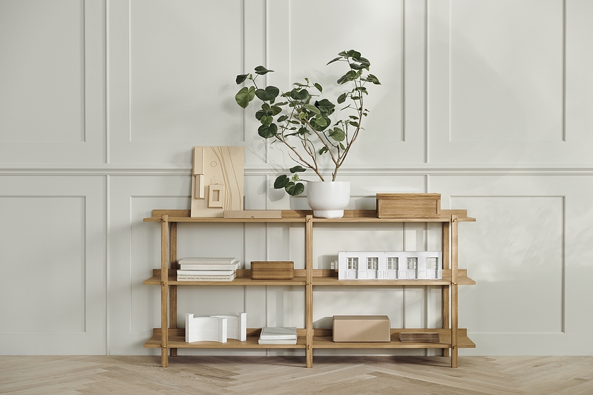 Caja de madera Norie, acabado roble negro