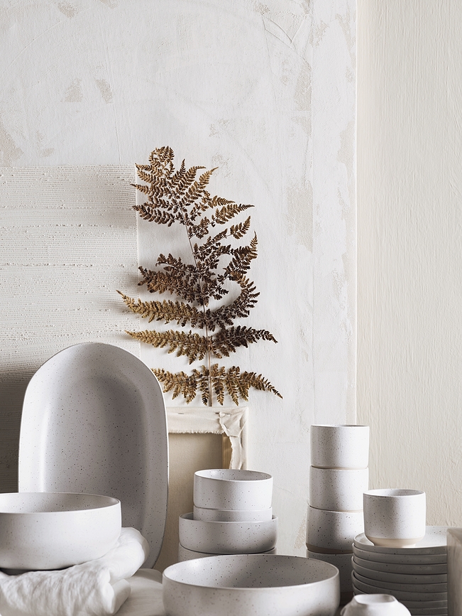 Forma Plat de Service 24 x 40 cm, blanc et sable