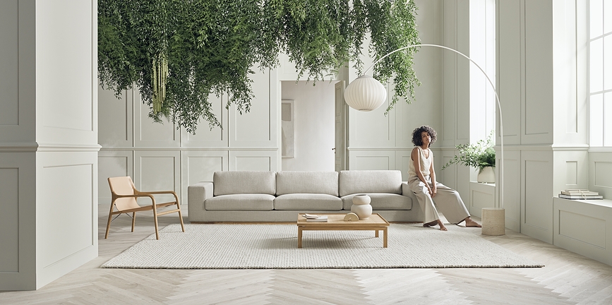 Jarrón de gres Mingei, 32,5 cm, color arena