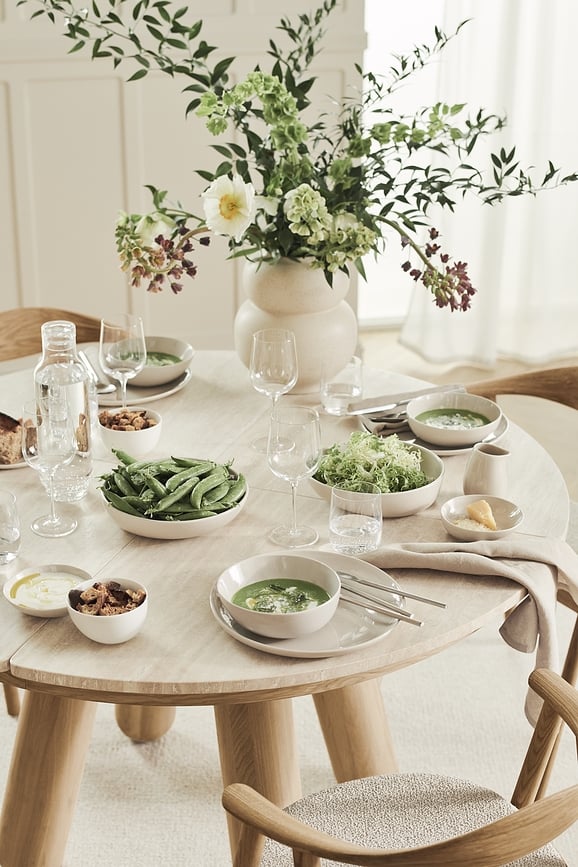 Jarrón de gres Mingei, 32,5 cm, color arena