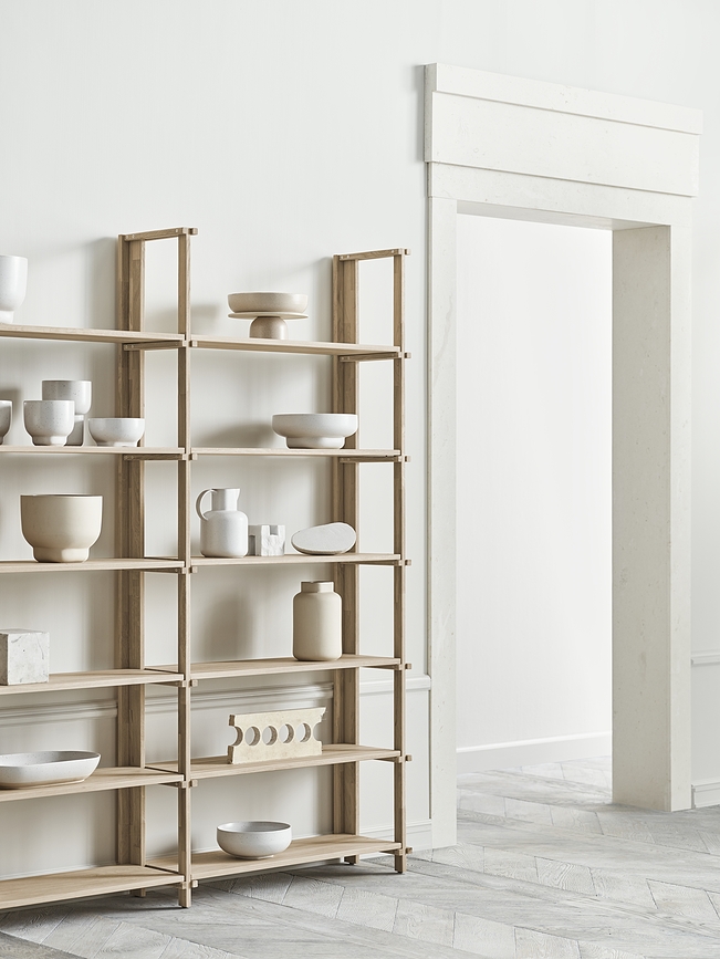 Jarrón Forma, 26 cm, color arena