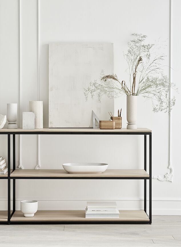 Jarrón Hour, 9 x 29,5 cm, color arena