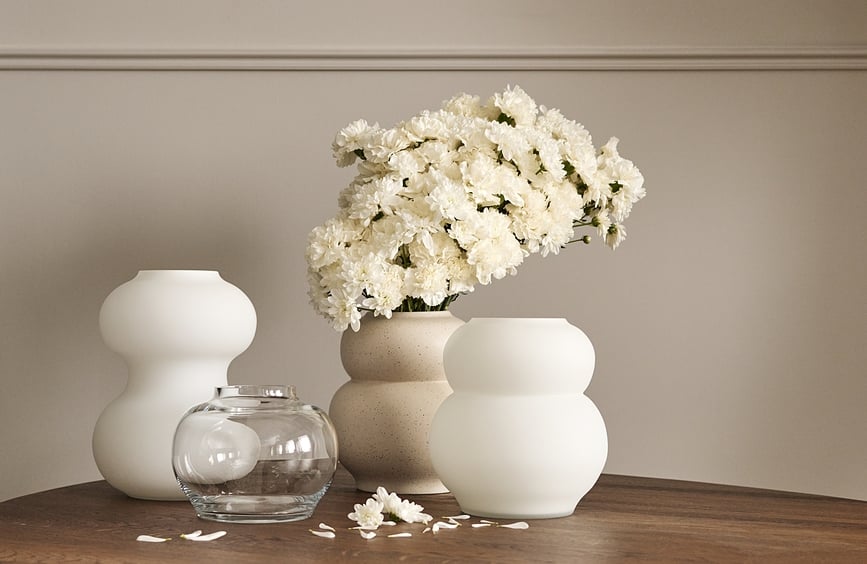 Jarrón Mingei, 32,5 cm, color ópalo