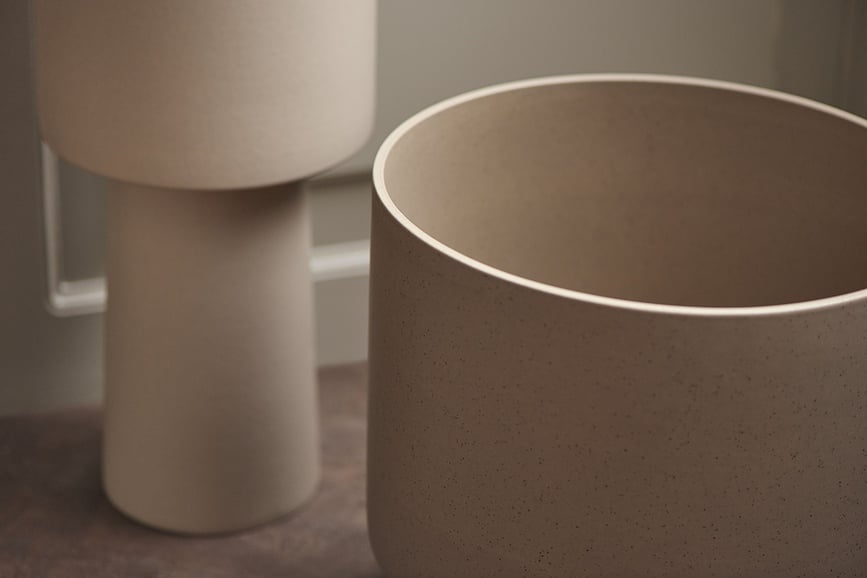 Jarrón Torch, 31 cm, beige