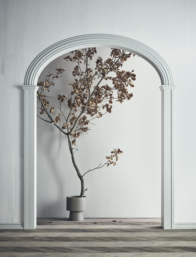 Jarrón Torch, 38 cm, beige