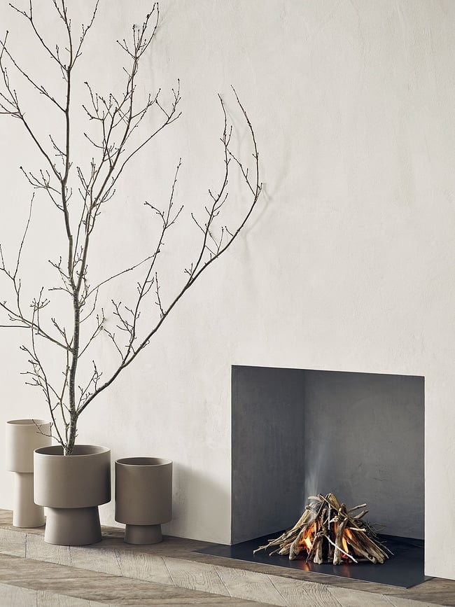 Jarrón Torch, 38 cm, beige