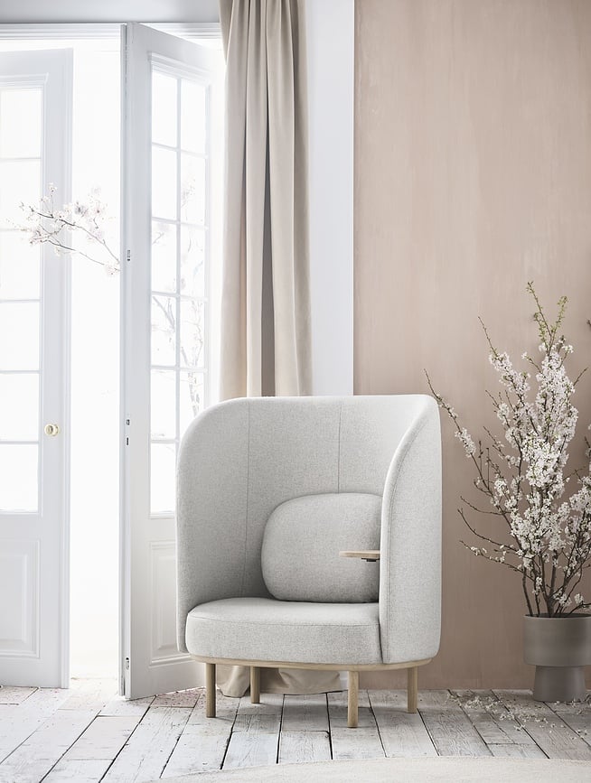 Jarrón Torch, 38 cm, beige