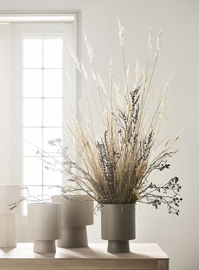 Jarrón Torch, 38 cm, beige