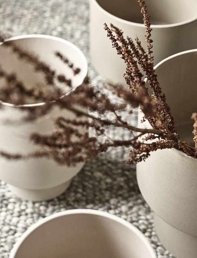 Jarrón Torch, 38 cm, beige