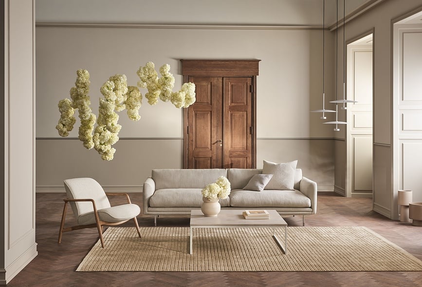 Jarrón Torch, 46 cm, beige