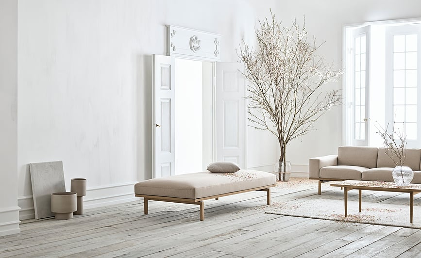 Jarrón Torch, 46 cm, beige