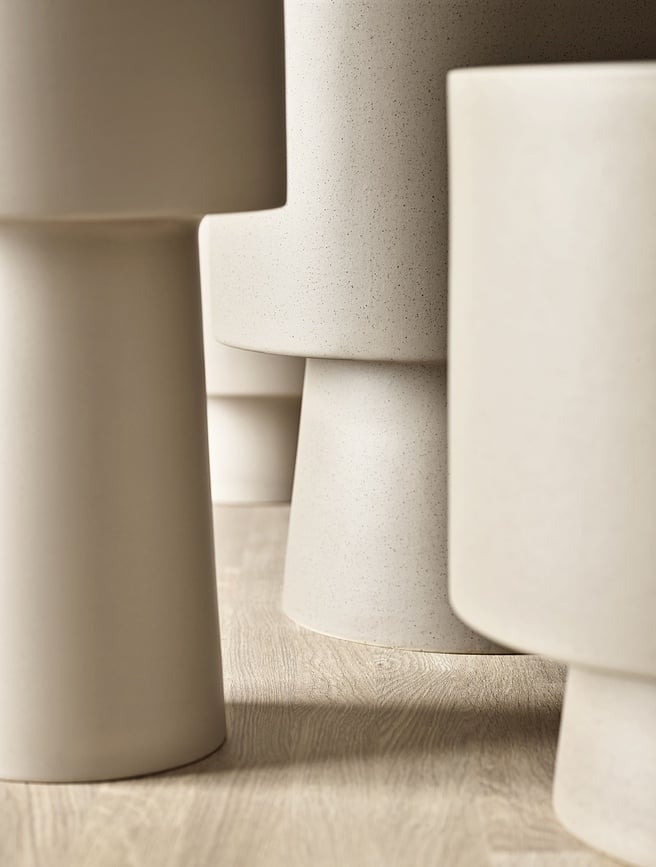 Jarrón Torch, 46 cm, beige