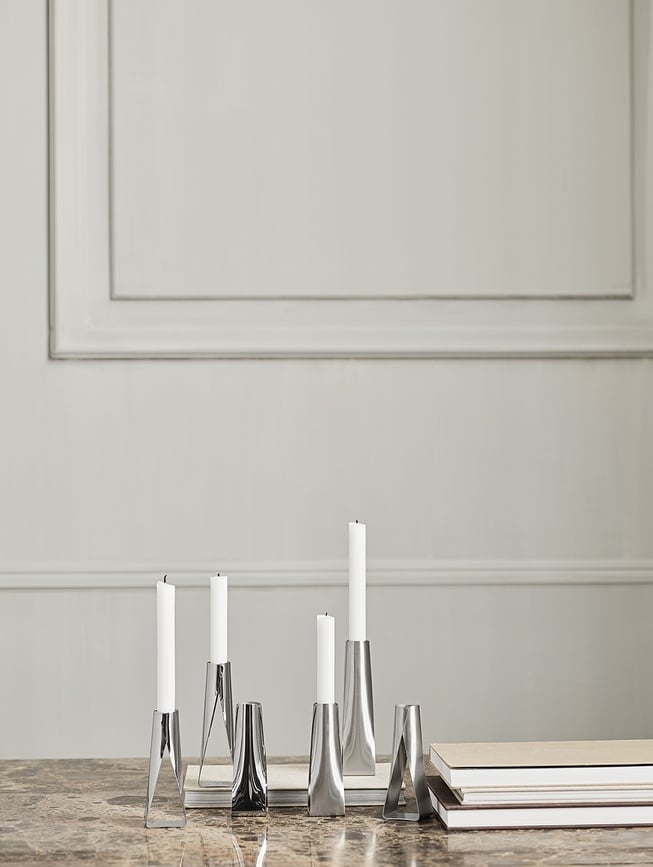 Lily Svijećnjak za klasičnu svijeću 14 cm nehrđajući čelik sjajni