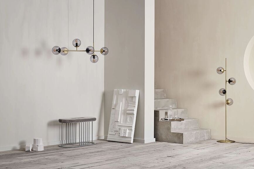 Orb Lampa stropna siva