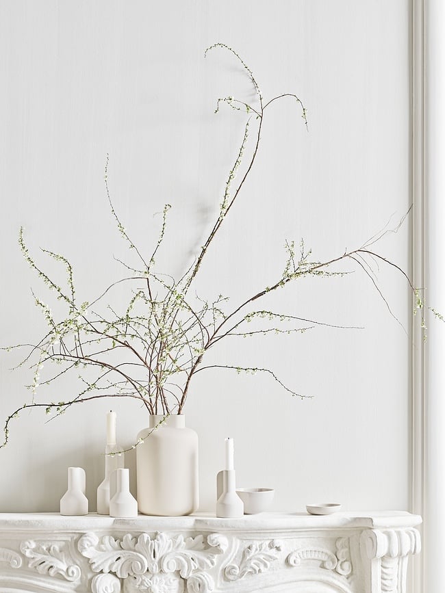 Candelabro para vela clásica Falda, 18 cm, color marfil