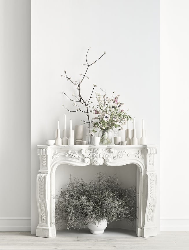 Candelabro para vela clásica Falda, 18 cm, color marfil