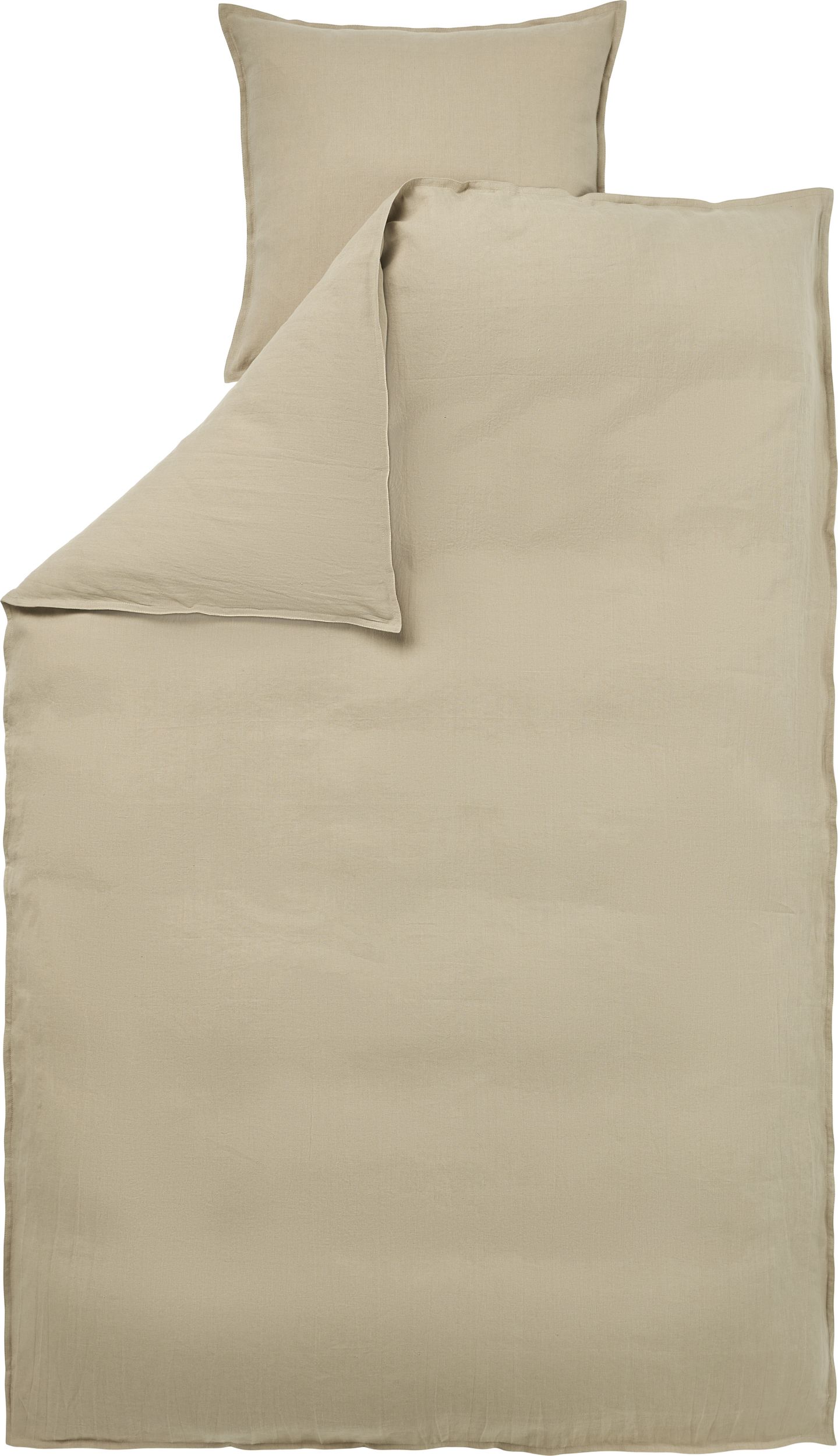 Pościel Soft Collection 150 x 210 cm piaskowa z poszewką na poduszkę 50 x 60 cm