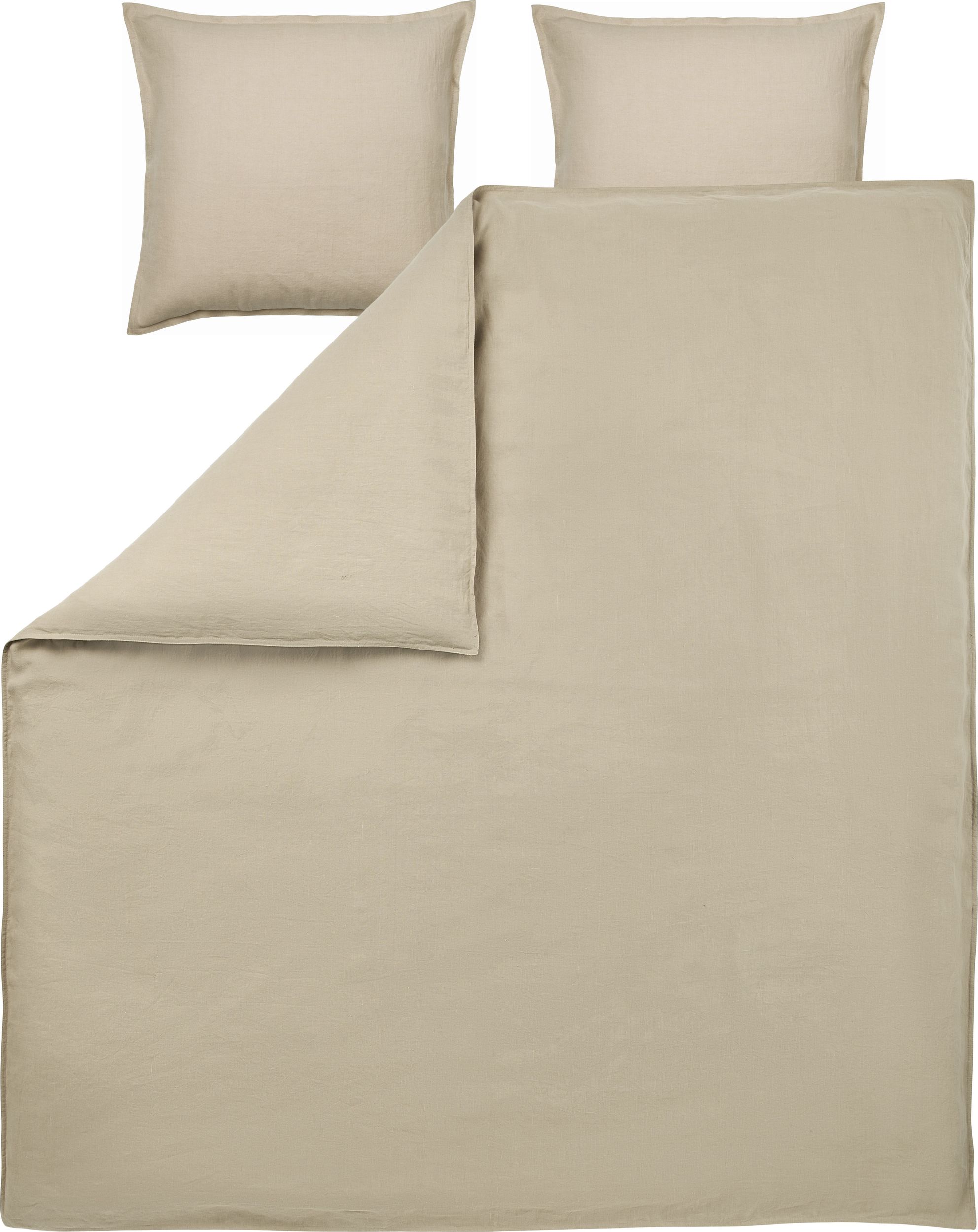 Pościel Soft Collection 240 x 220 cm piaskowa z 2 poszewkami na poduszki 65 x 65 cm