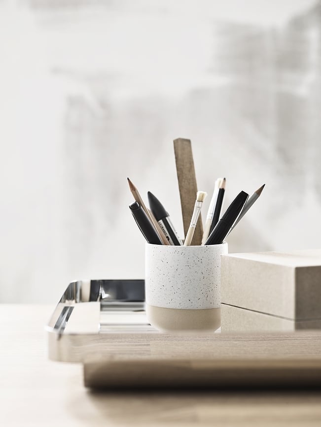 Tazas Forma, 330 ml, blanco y arena, Pack de 2