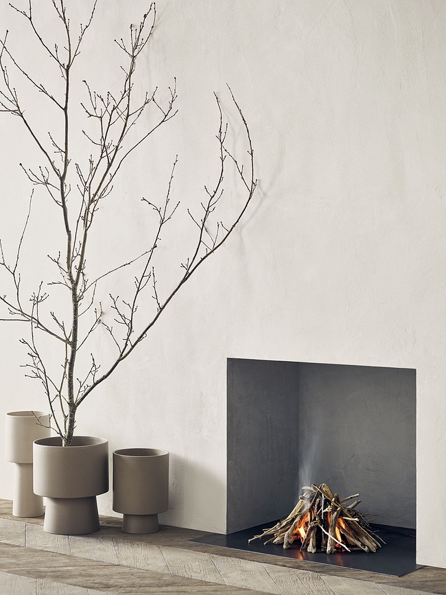 Torch Βάζο, 38 cm, μπεζ