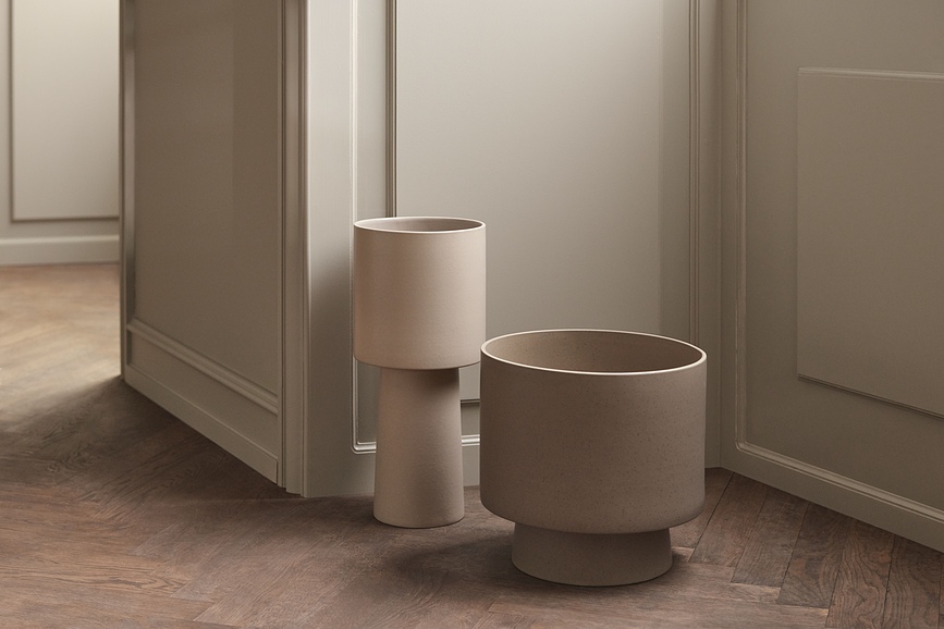 Torch Βάζο, 46 εκ., μπεζ