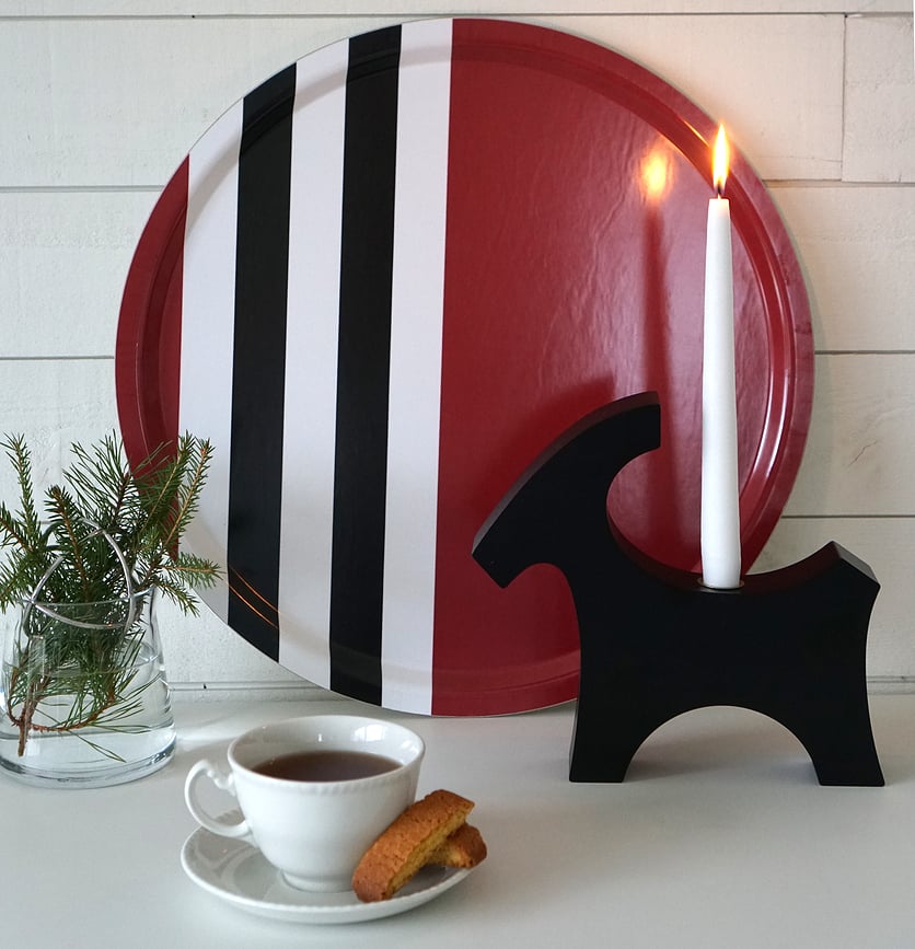 Bandeja para servir Line, 46 cm, negra