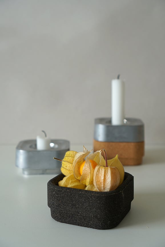 Base de Corcho Stumpastaken Ettan, negra, para candelabro