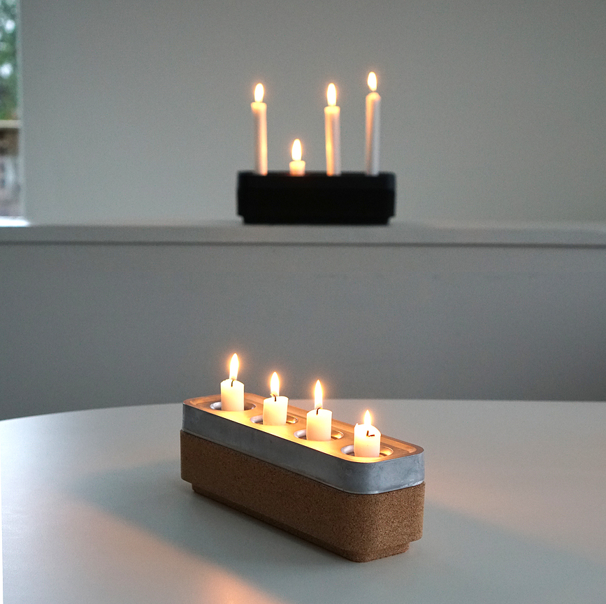 Base de corcho natural Stumpastaken Long, para candelabro