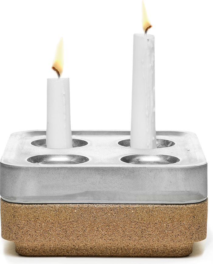 Base de corcho para candelabro Stumpastaken Fyran, negra