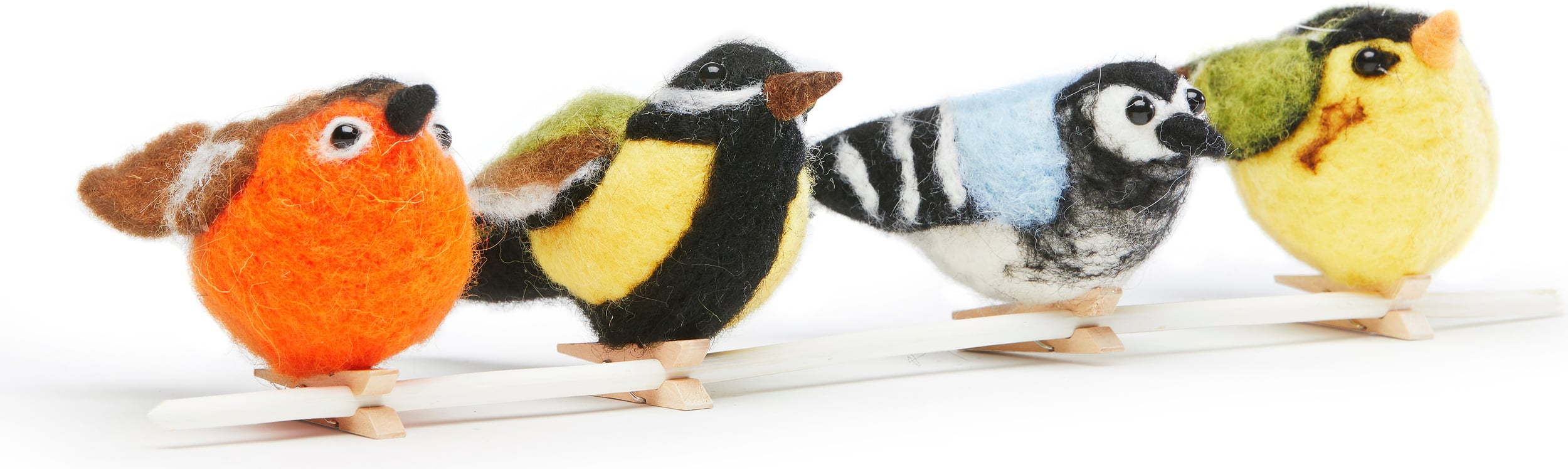 Birds Mixed Dekorationen bunt mit Clip 4 St.