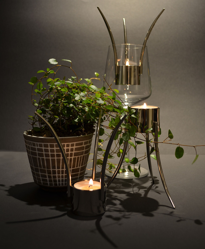 Born in Sweden Bougeoir, acier brossé