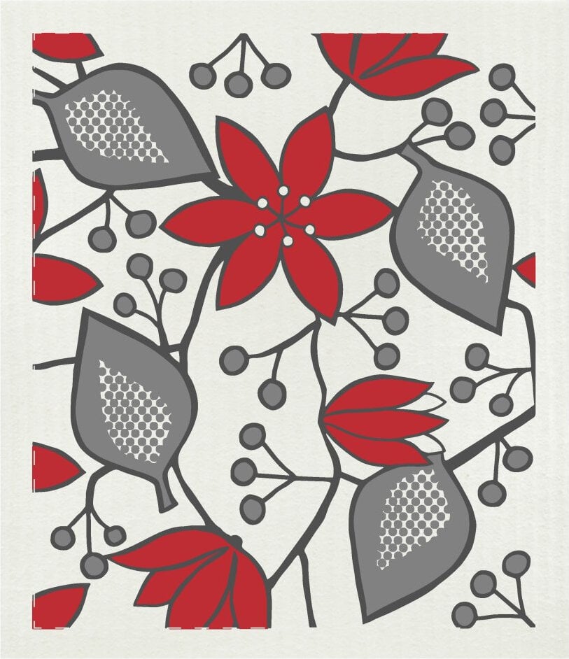 Born In Sweden Geschirrtuch Helleborus Red 20 x 18 cm