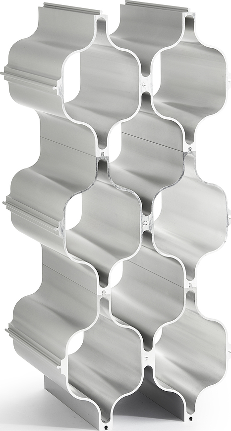 Botellero de aluminio Hex, marrón, triple