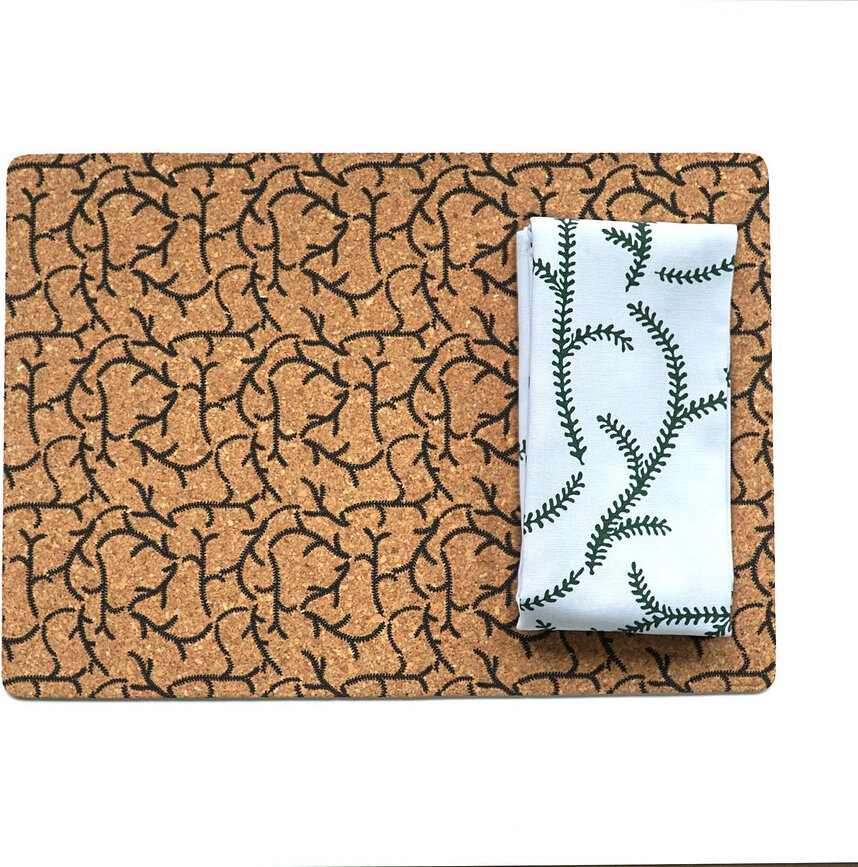 Dessous de plat Glimra en liège marron, lot de 2