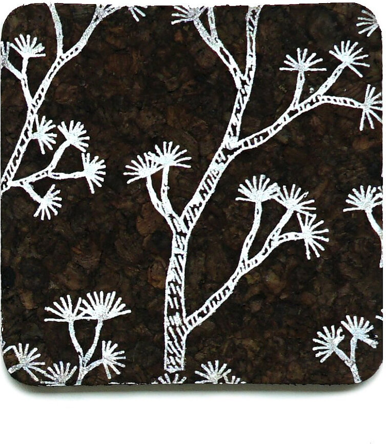 Dessous de plat Pine en liège marron, lot de 4