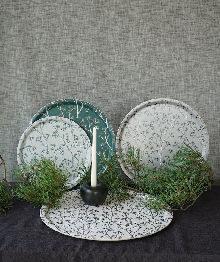 Δίσκος σερβιρίσματος Pine 46 cm, ανοιχτό γκρι