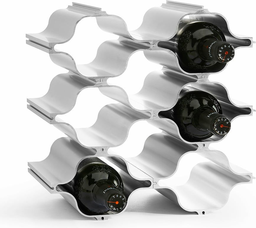 Hex Stalak za vino trostruki aluminij smeđi