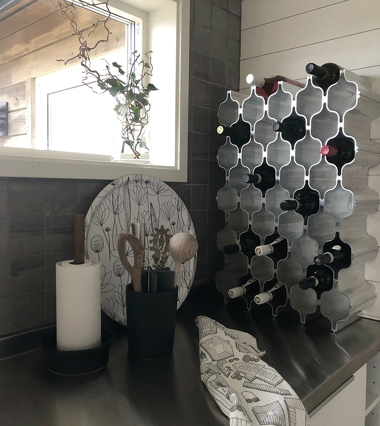 Hex Stalak za vino trostruki aluminij smeđi