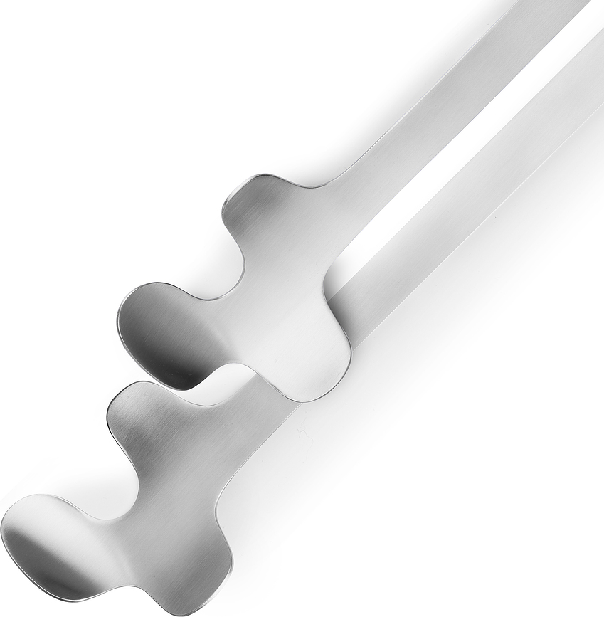 Leaf Κουτάλες Σαλάτας, μαύρες, από βουρτσισμένο ανοξείδωτο ατσάλι, 2 τμχ