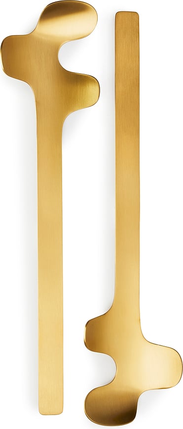 Leaf Salad Servers golden brushed stainless steel 2 pcs