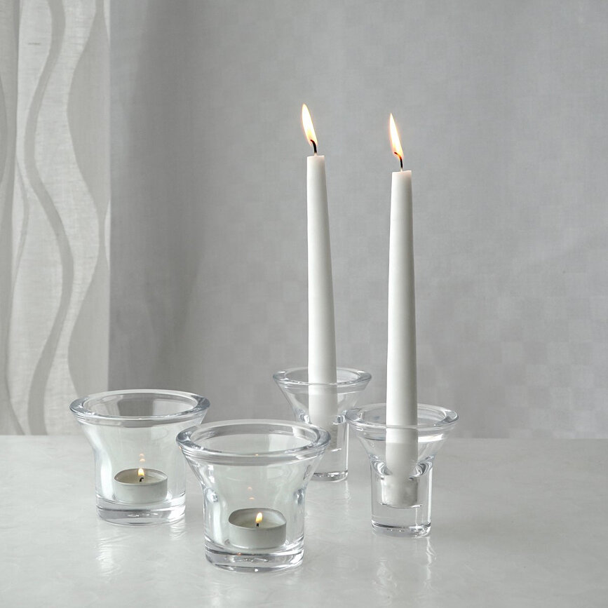 Lumi ljusstake för klassiskt ljus 8 cm, transparent gul