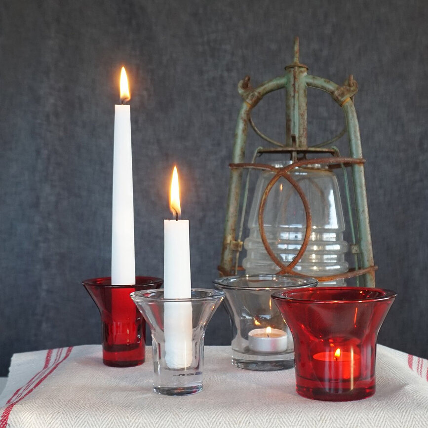 Lumi ljusstake för klassiskt ljus 8 cm, transparent gul