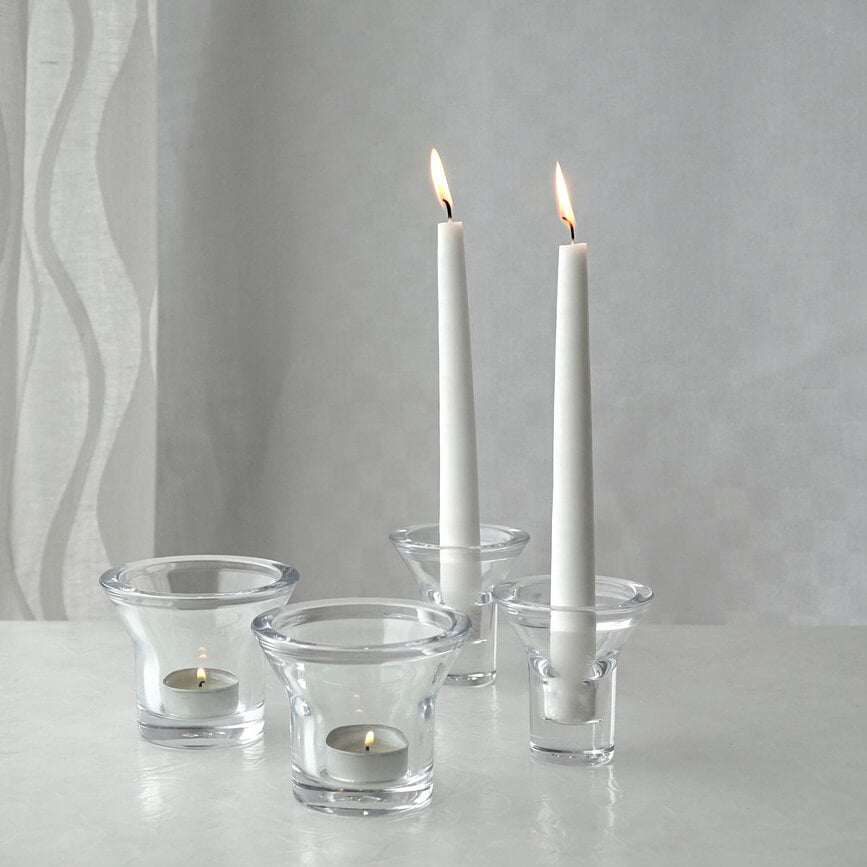 Lumi lysestage til klassisk stearinlys 8 cm, transparent gul