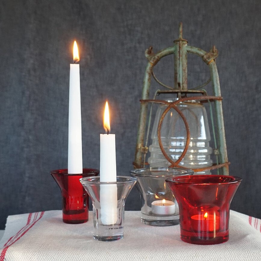 Lumi lysestage til klassisk stearinlys 8 cm, transparent gul