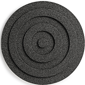 Padėklas karštiems indams Circles iš kamštinės lentos juodos spalvos