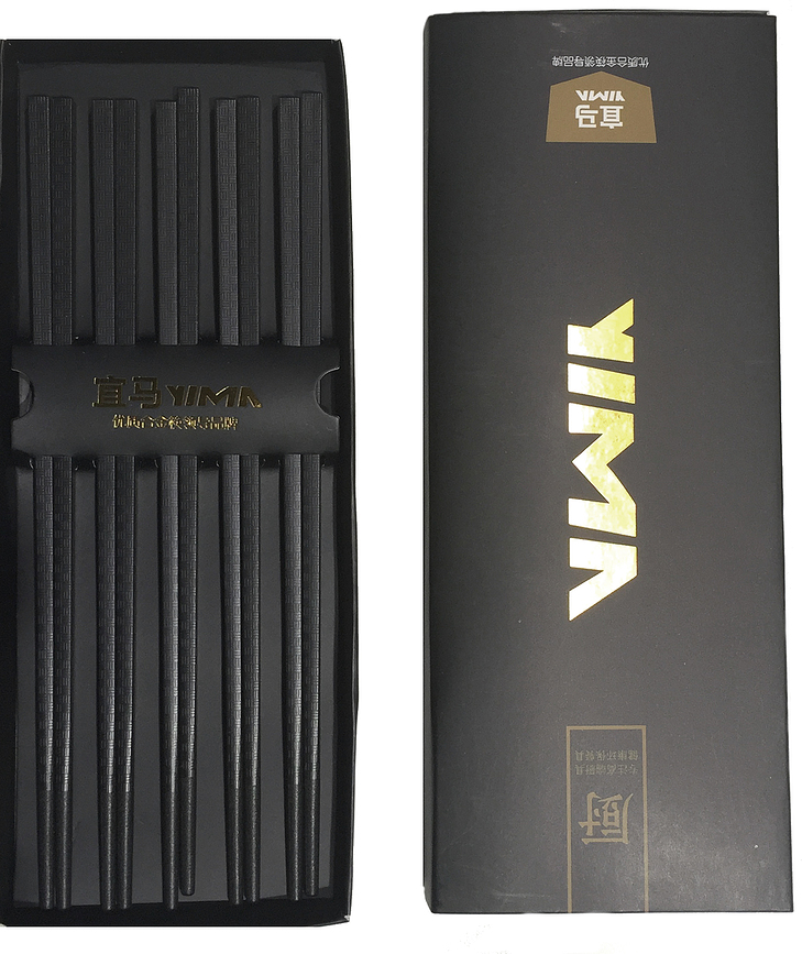 Palčke za suši, kitajski slog, pravokotne, 10 kosov