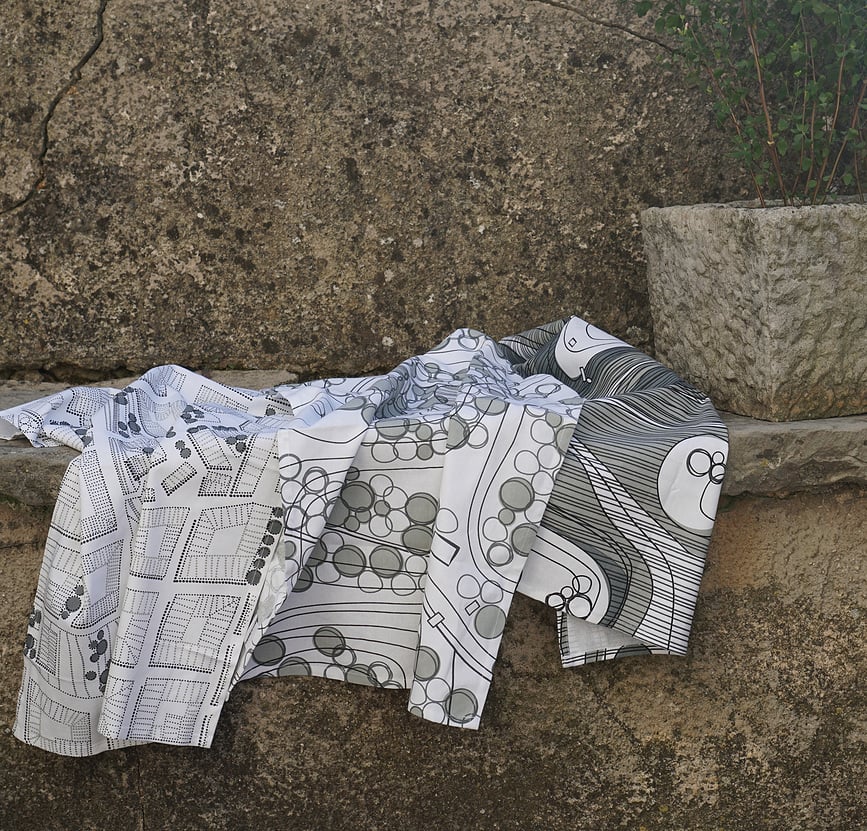 Paño de Cocina Sweden from Above Archipelago, 50 x 70 cm, gris