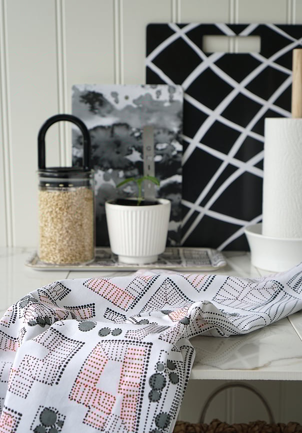 Paño de Cocina Sweden from Above City, 50 x 70 cm, gris