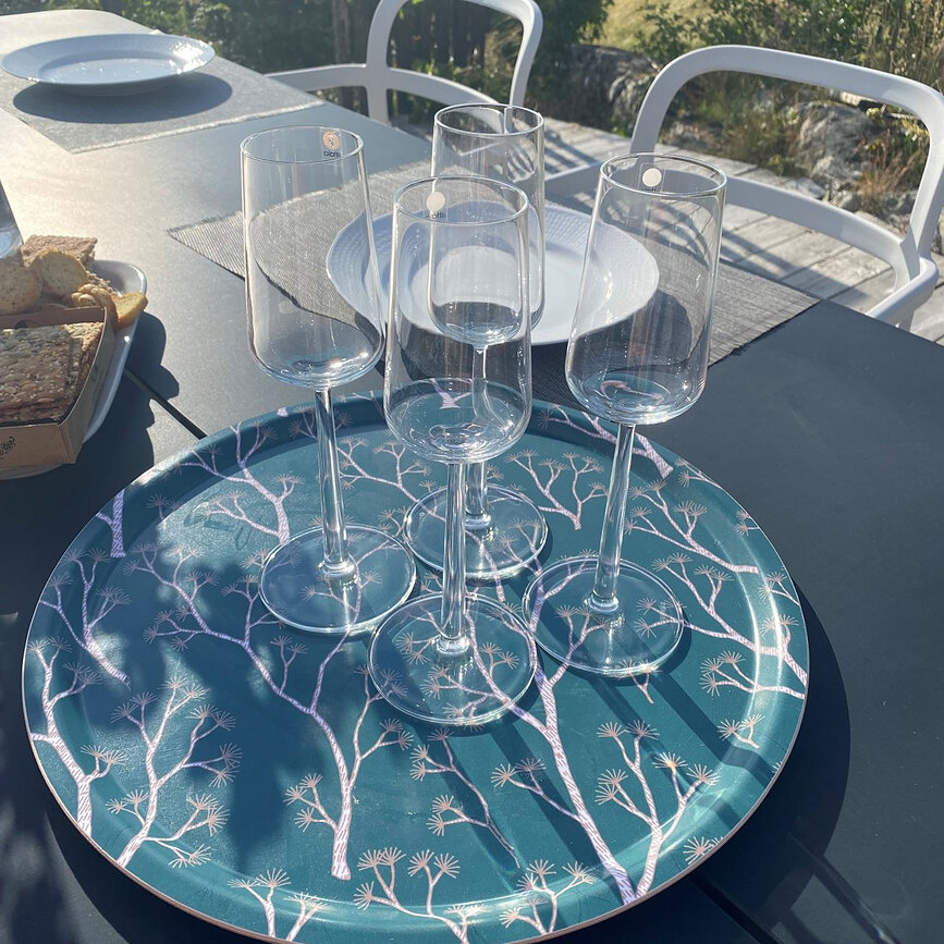 Plateau de service Pine 46 cm, gris clair