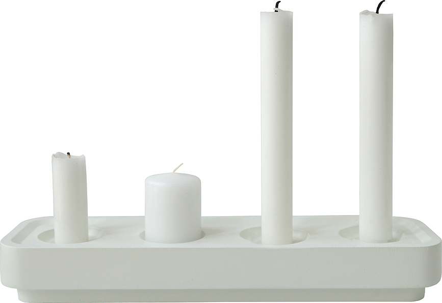 Portacandela Stumpastaken Long alluminio bianco
